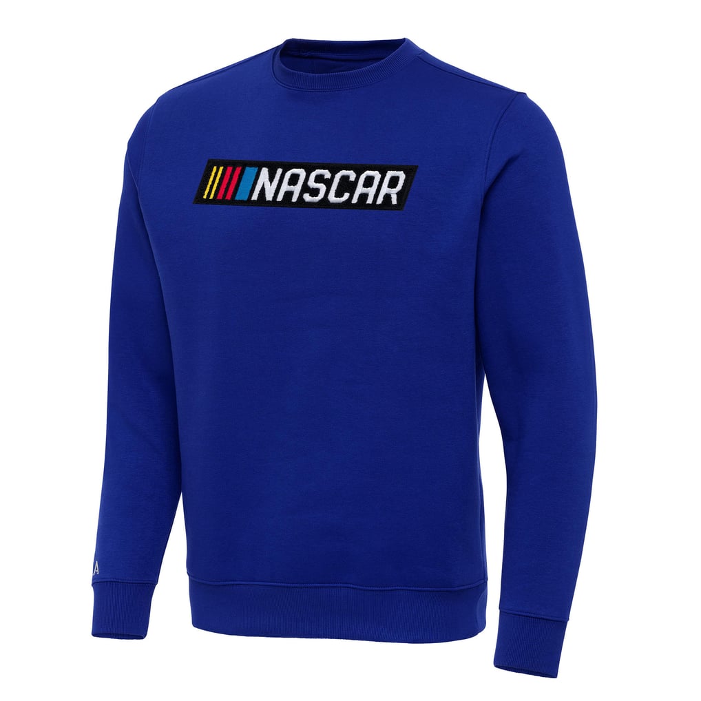  NASCAR Antigua Victory Crewneck Pullover Sweatshirt - Royal